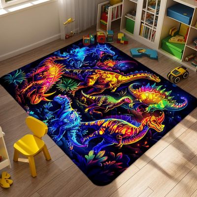 Dinosaur Rug - Fun Dinosaur Area Rug for Bedroom and Playroom - Dino Carpet - 36x24 inches