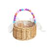 2pcs Wicker Rattan Flower Girl Baskets Wedding Flower Girl Baskets with Pearl Handles Hand Woven Basket for Wedding Garden Home Decoration view 1