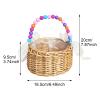 2pcs Wicker Rattan Flower Girl Baskets Wedding Flower Girl Baskets with Pearl Handles Hand Woven Basket for Wedding Garden Home Decoration view 4