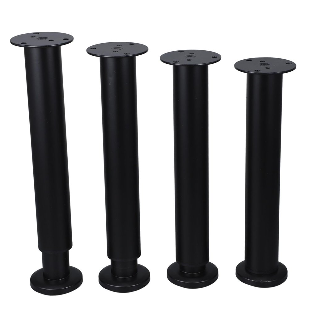 Outanaya 4pcs Adjustable Bed Frame Support Legs Practical Furniture Legs for Enhanced Stability and Height Under Mattress Support for King Queen Beds Black