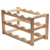 12-Bottle Wine Rack 3-Tier Wood Wine Display Rack/Free Standing and Countertop Wine Storage Shelf Bottle Holder for Kitchen, Bar, Pantry, Wine Cellar, Countertop view 2