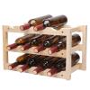 12-Bottle Wine Rack 3-Tier Wood Wine Display Rack/Free Standing and Countertop Wine Storage Shelf Bottle Holder for Kitchen, Bar, Pantry, Wine Cellar, Countertop view 4