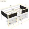 VRAXO Twin Size Low Loft Bed with Two Movable Shelves and Ladder,with Decorative Guardrail Chalkboard,White 78x 39x 35.4 inch (LxWxH) view 2