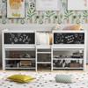 VRAXO Twin Size Low Loft Bed with Two Movable Shelves and Ladder,with Decorative Guardrail Chalkboard,White 78x 39x 35.4 inch (LxWxH) view 3