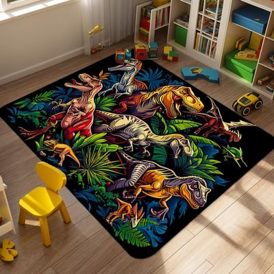 Dinosaur Rug - Fun Dinosaur Area Rug for Bedroom and Playroom - Dino Carpet - 80x60 inches