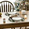 Artoid Mode Snowman Trees Snowflakes Christmas Round Placemats Set of 4, 14 Inch Black Winter Round Table Mats for Dining Decoration view 4