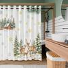 Hajmsug Christmas Shower Curtain, Winter Snowman Green Forest Pine Tree Deer Snowflake,Winter Yeti Bathroom Shower Curtain Sets, Farmhouse Holiday Decor for Bathroom Set with 12 Hooks,71X71 Inch. view 3