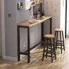 RUNNUP Modern Bar Table Manufactured Wood Counter Height Rectangular Sofa Console Table Kitchen Island Table Bar Height Cocktail Table, Natural/Black Without Chairs 47.2" L x 11.8" W x 39.4" H view 4