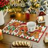 Artoid Mode Gingerbread Candy Cane Christmas Placemats Set of 8, 12x18 Inch Seasonal Table Mats for Party Kitchen Dining Decoration view 3