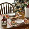 Artoid Mode Gingerbread Candy Cane Christmas Placemats Set of 8, 12x18 Inch Seasonal Table Mats for Party Kitchen Dining Decoration view 4
