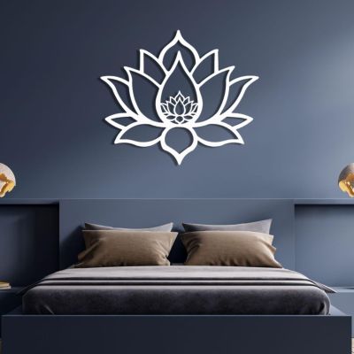 OZF Metal Lotus Flower Wall Decor Art, Lotus Flower Metal Sign, Meditation Wall Decor, Spiritual Gifts for Living Room Bedroom Yoga Room Office