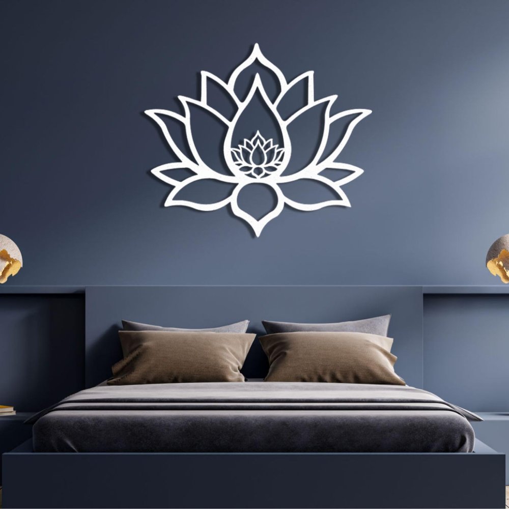 OZF Metal Lotus Flower Wall Decor Art, Lotus Flower Metal Sign, Meditation Wall Decor, Spiritual Gifts for Living Room Bedroom Yoga Room Office