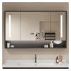 ZXCASDF Bathroom Mirror Cabinetled Mirror for BathroomBathroom Wall Cabinet Medicine CabinetBathroom Mirrorwith Dimmer and Anti-FogBathroom Mirror with Storage(B,W140*H70cm/W55.1*H27.6in) view 1