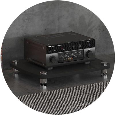 1/2/3/4-layer HiFi Audio Cabinet HiFi Stand Record Player MDF Stand, Audio Rack with Shock-Absorbing Feet Power Amplifier Shelf Equipment Cabinet, A,60 * 48 * 10cm(1Tier)
