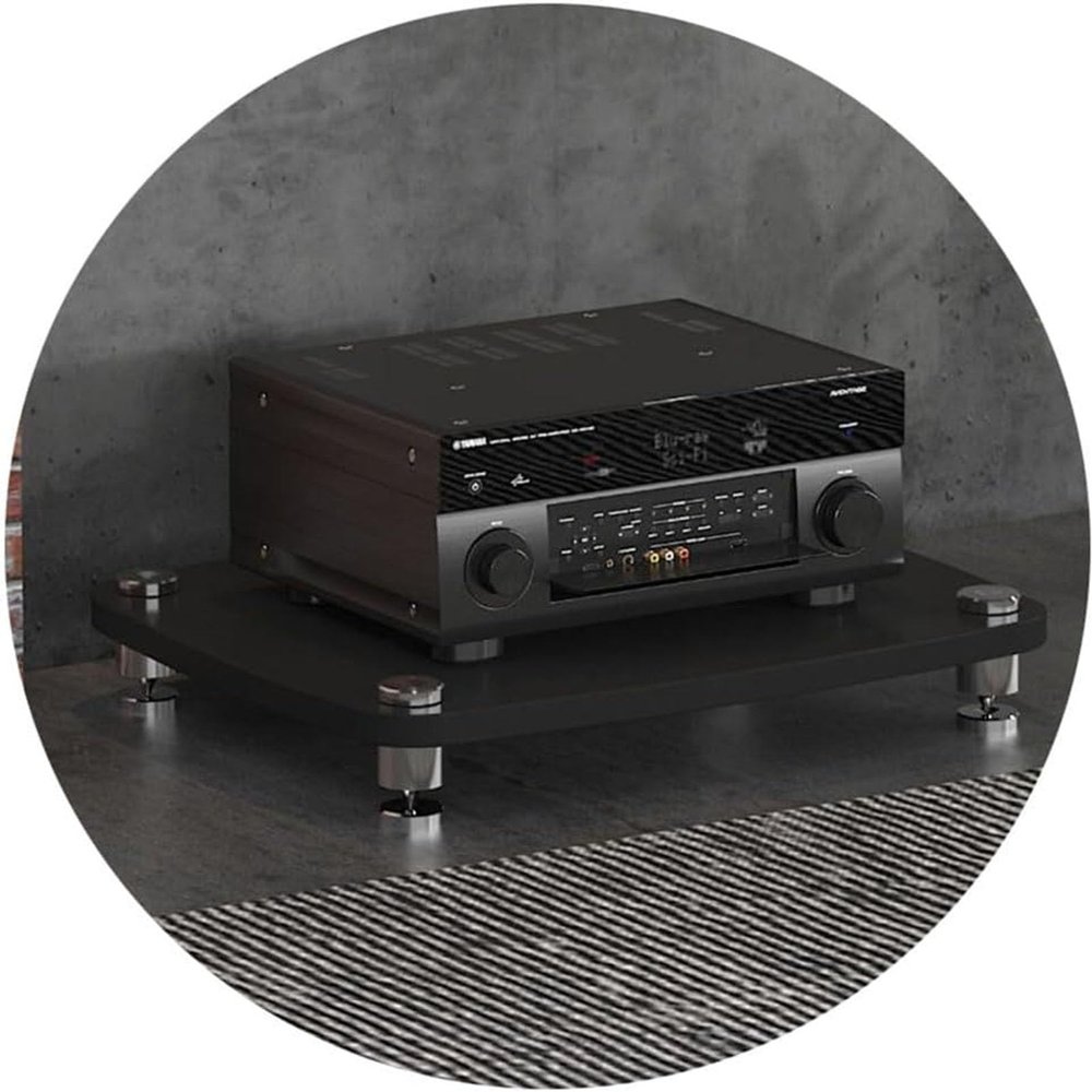 1/2/3/4-layer HiFi Audio Cabinet HiFi Stand Record Player MDF Stand, Audio Rack with Shock-Absorbing Feet Power Amplifier Shelf Equipment Cabinet, A,60 * 48 * 10cm(1Tier)