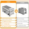 6 Slice Toaster with 5 Bread Shade Settings, Commercial Bread Baking Machine 1.1in Wide Slot, 1680W, 201 Stainless Steel, for Various Bread Types view 2