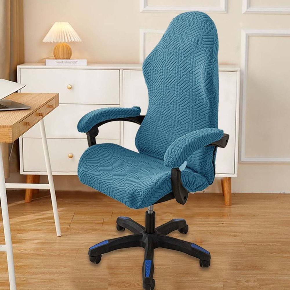 Stretchable Gaming Chair Seat Cover Computer Chair Covers Gaming Chair Covers Slipcovers With Armrest Covers Spandex Universal Rotating Chair Protector For Armchair Swivel Computer Boss Chair(C)
