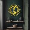 OSTCAL Metal Sun and Moon Wall Decor, Metal Sun Wall Decor, Moon Wall Decor, Abstract Wall Art, Celestial Wall Art, Wall Hanging Decor, Metal Sun Wall Decor Outdoor (Gold, 19x19in|47x47cm) view 1