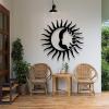 OSTCAL Metal Sun and Moon Wall Decor, Metal Sun Wall Decor, Moon Wall Decor, Abstract Wall Art, Celestial Wall Art, Wall Hanging Decor, Metal Sun Wall Decor Outdoor (Gold, 19x19in|47x47cm) view 2
