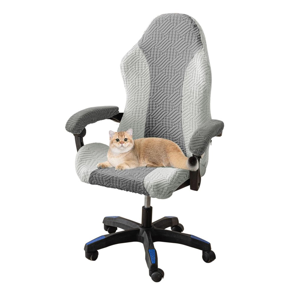 CACXKEP Gaming Chair Cover - Stretchable Machine Washable Fabric Computer Chair Seat Slipcovers Fits Most Office/PC Chairs & Racing Style Seats (NO Chair)