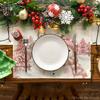 Artoid Mode Xmas Trees Let It Snow Pink Snowman Christmas Placemats Set of 6, 12x18 Inch Winter Table Mats for Party Kitchen Dining Decoration view 2