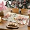 Artoid Mode Xmas Trees Let It Snow Pink Snowman Christmas Placemats Set of 6, 12x18 Inch Winter Table Mats for Party Kitchen Dining Decoration view 4