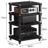 1/2/3/4-layer HiFi Audio Cabinet HiFi Stand Record Player MDF Stand, Audio Rack with Shock-Absorbing Feet Power Amplifier Shelf Equipment Cabinet, A,60 * 48 * 76cm(4Tier) view 2