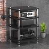 1/2/3/4-layer HiFi Audio Cabinet HiFi Stand Record Player MDF Stand, Audio Rack with Shock-Absorbing Feet Power Amplifier Shelf Equipment Cabinet, A,60 * 48 * 76cm(4Tier) view 3