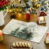 Artoid Mode Beige Pine Tree Snowflake Merry Christmas Placemats Set of 12, 12x18 Inch Seasonal Winter Xmas Holiday Table Mats for Party Kitchen Dining Decoration view 3