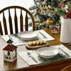Artoid Mode Beige Pine Tree Snowflake Merry Christmas Placemats Set of 12, 12x18 Inch Seasonal Winter Xmas Holiday Table Mats for Party Kitchen Dining Decoration view 4
