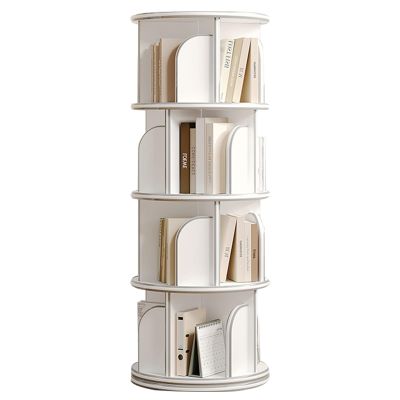 Creative Multi-Tier Bookshelf Students Organize Their Bookshelves Thickened Material Sturdy Construction Can be Used in Tight Spaces(White,128 * 50cm)