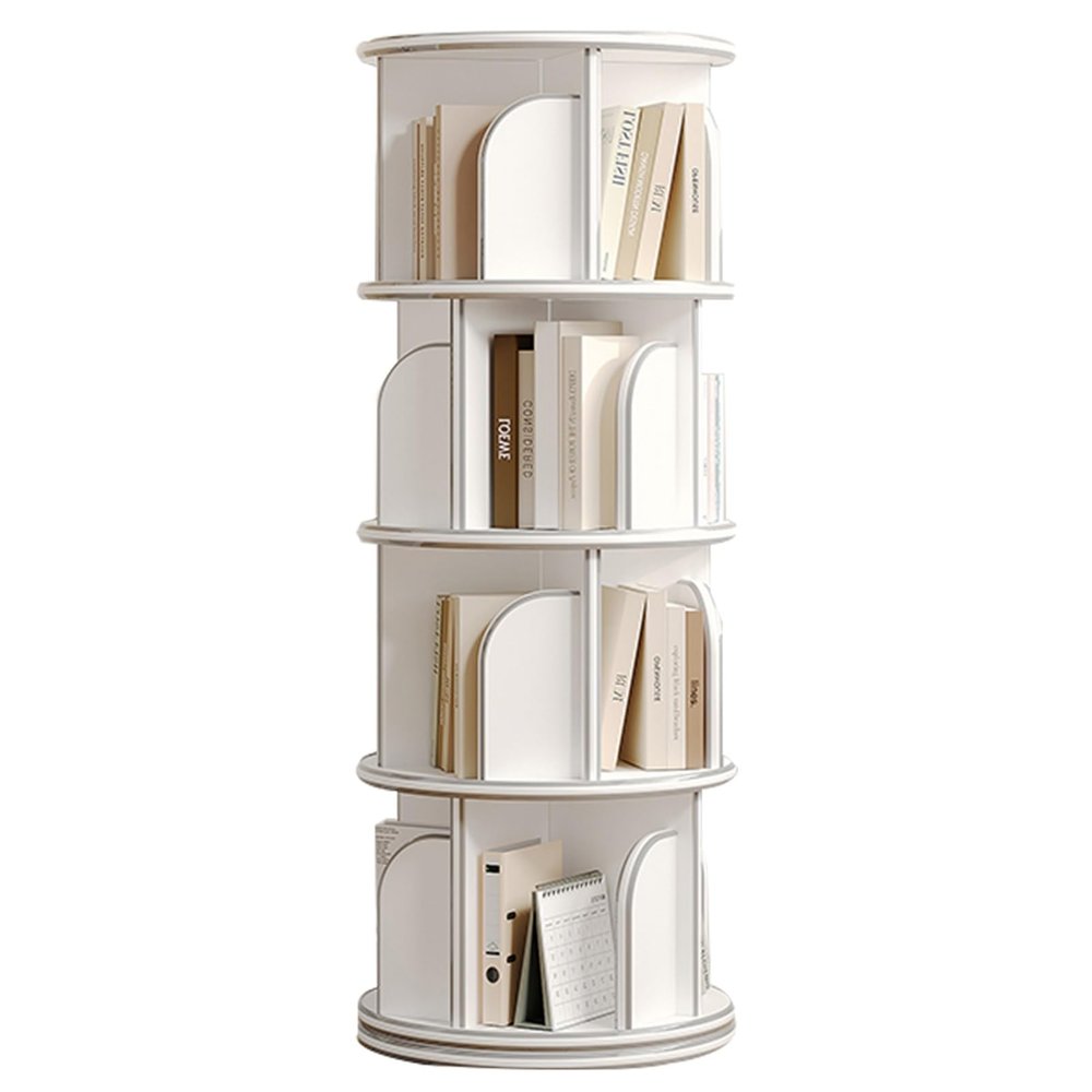 Creative Multi-Tier Bookshelf Students Organize Their Bookshelves Thickened Material Sturdy Construction Can be Used in Tight Spaces(White,128 * 50cm)