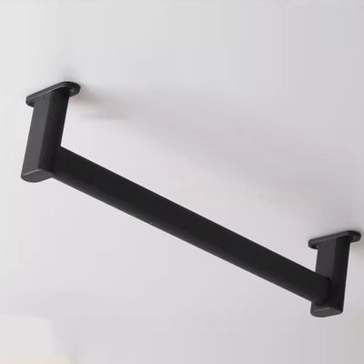 ENHEN Closet Rod Heavy Duty Top Mount Closet Poles with Support Bracket, Commercial Hotel Clothes Hanging Bar, Non-Slip Valet Rods Organizer, Load 50kg/ 110lbs(Black,80cm(31 1/2"))
