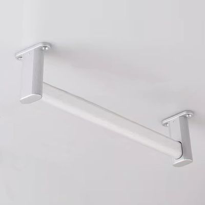 ENHEN Closet Rod Heavy Duty Top Mount Closet Poles with Support Bracket, Commercial Hotel Clothes Hanging Bar, Non-Slip Valet Rods Organizer, Load 50kg/ 110lbs(White,60cm(23 5/8"))