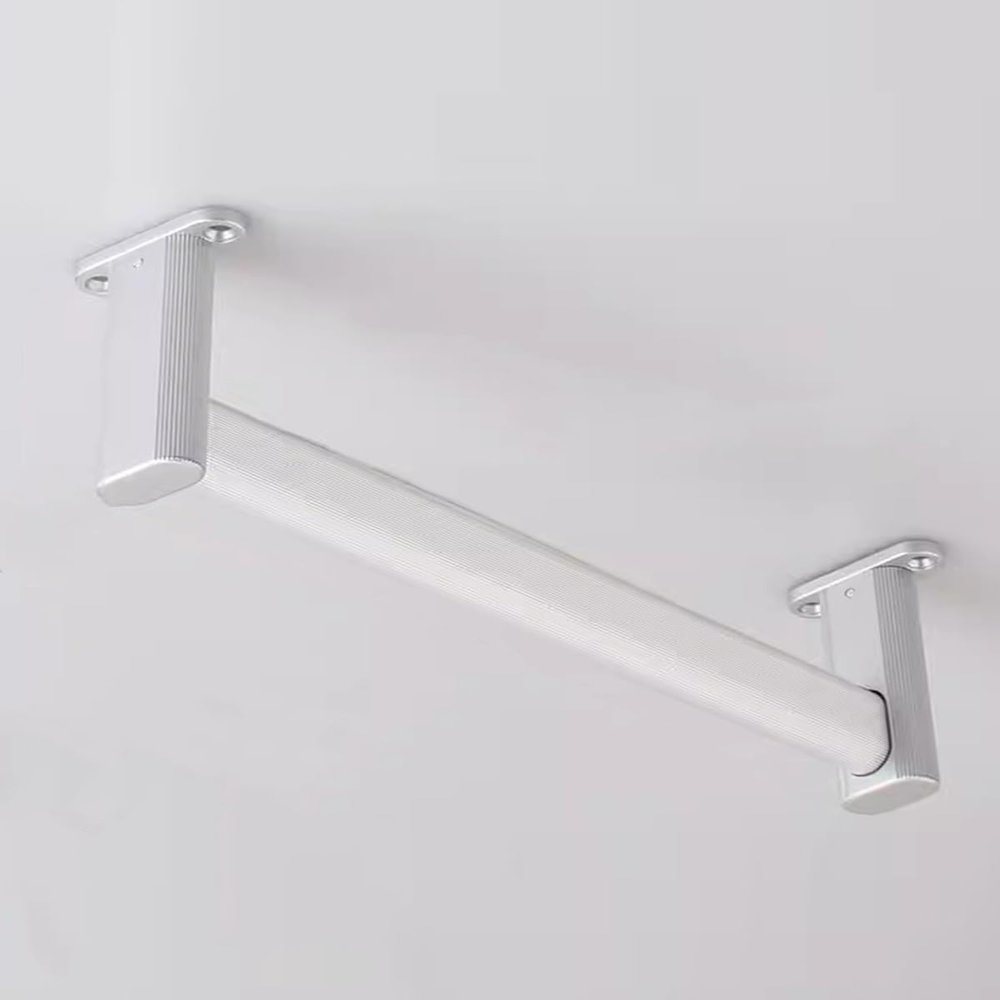 ENHEN Closet Rod Heavy Duty Top Mount Closet Poles with Support Bracket, Commercial Hotel Clothes Hanging Bar, Non-Slip Valet Rods Organizer, Load 50kg/ 110lbs(White,60cm(23 5/8"))