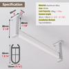 ENHEN Closet Rod Heavy Duty Top Mount Closet Poles with Support Bracket, Commercial Hotel Clothes Hanging Bar, Non-Slip Valet Rods Organizer, Load 50kg/ 110lbs(White,60cm(23 5/8")) view 2