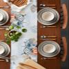 RisQiten Blue Coastal Beach Fall Table Runner - 48 Inch Long Thanksgiving Pumpkins Maple Leaf Cotton and Linen Blended Dress Scarves Farmhouse Table Runner for Kitchen Dining, Coffee Table, 13" x 48" view 2