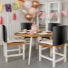 Anzona Chair Back Covers for Dining Room, Grey Black Gradient Linen Polyester Back Chair Protector, 20 x 19 Inches Rustic Modern Ombre Aesthetic 6 Pcs Dining Chair Seat Covers for Hotel view 3