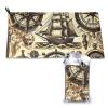 Augenstern 16x31.5in Quick Dry Sports Towel Vintage-Ship-Wheels Portable Microfiber Beach Towel Lightweight Camping Towel view 1