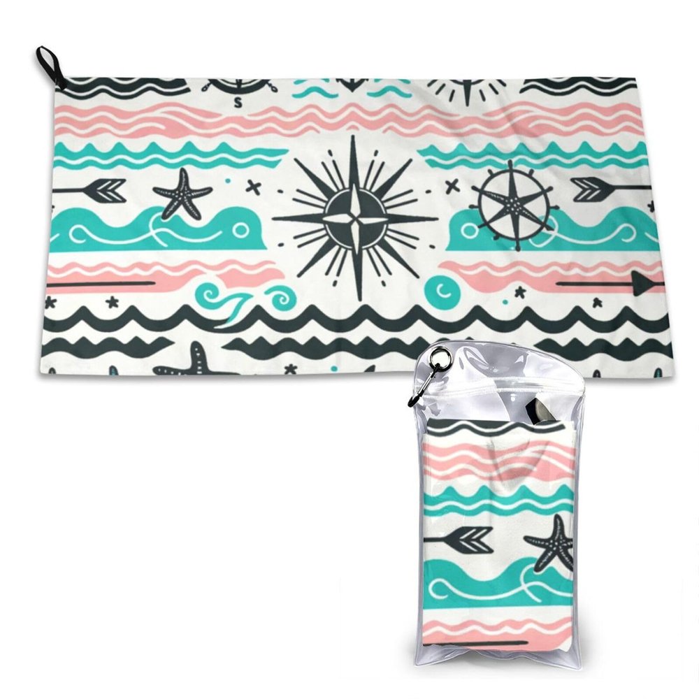 Augenstern 16x31.5in Quick Dry Sports Towel Bohemia-Beach-Style Portable Microfiber Beach Towel Lightweight Camping Towel