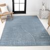 JONATHAN Y Hallie High-Low Curve Dark Blue/Cream 3x5 Indoor/Outdoor Area Rug, Minimalist Geometric, Pet Friendly, for Patio, Backyard, Living Room, Bedroom, Office, Hose-Washable (SCN100C-3) view 3