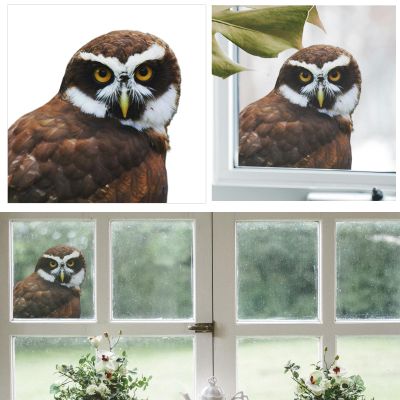 3D Gazing Owl Animal Window Stickers Removable Wall Stickers Peel and Stick Wall Art Decoration Kids Nursery Baby Bedroom Living Room Fun Decoration