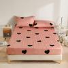 FCLDESHOP Snug Fit Fitted Sheet,Pure Color Quilted Waterproof Bed Sheet, Children's Bedroom Cartoon Print Urine-Proof Mattress Protector,Love,180 * 200cm+30cm (1pcs) view 1