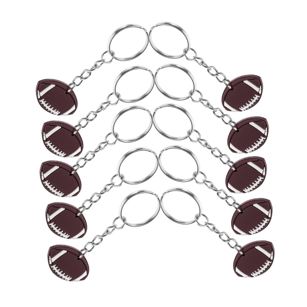 BESPORTBLE 10pcs Rugby Keychain Decorative Bag Pendants Portable Adorable Keychains for Backpacks Zippers and Material Unique Design for School Rewards and Parties