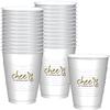 Amscan Cheers To The New Year Printed Plastic Tumbler (18 oz) Pack of 25 - Black, Silver & Gold Party Cups, Ideal for Festive & Holiday Events view 1