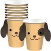 Amscan Brown Pawsome Party Cups with Ears (9 oz) Pack of 8 - Perfect for Kids' Birthday Parties & Themed Celebrations view 1