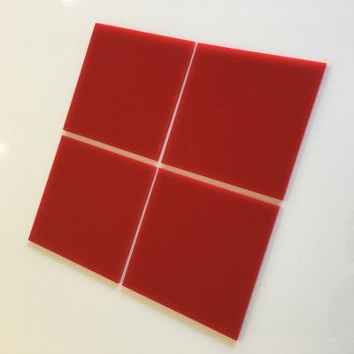 Servewell Square Child Safe Shatterproof Wall Tiles - Red - Pack of 10-4 x 4 cm