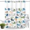 No Hook Waterproof Shower Curtain, Cartoon Lovely Cat Print Washable Cloth Shower Curtain Liner Set, Simple See-Through Top & Double Layers Fabric Shower Curtains for Bathroom Decor, 36x72 Inch view 1