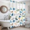No Hook Waterproof Shower Curtain, Cartoon Lovely Cat Print Washable Cloth Shower Curtain Liner Set, Simple See-Through Top & Double Layers Fabric Shower Curtains for Bathroom Decor, 36x72 Inch view 4