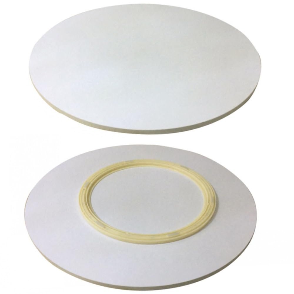 GSKDZG 20" 24" 28" 30" Lazy Susan Turntable Wood Rotating Tray for Dining Table Serving Plate Large Tabletop Rotating Serving Tray Easy to Share Food(Off White,110cm/43in)